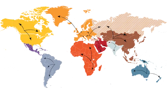Карта на света от вътрешната зона