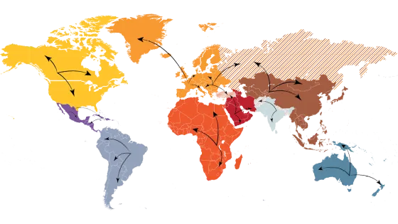 Zona barruko munduko mapa